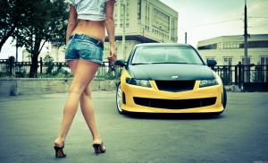 Wallpaper Girl Car Feet Desk Hd Desktop Wallpapers