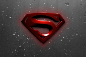 Superman Logo Red Background Drops Wallpaper Download